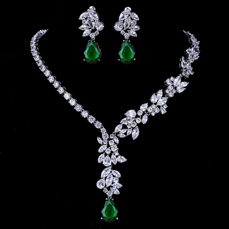 New AAA Zircon Necklace for Brides - Earring Set Available