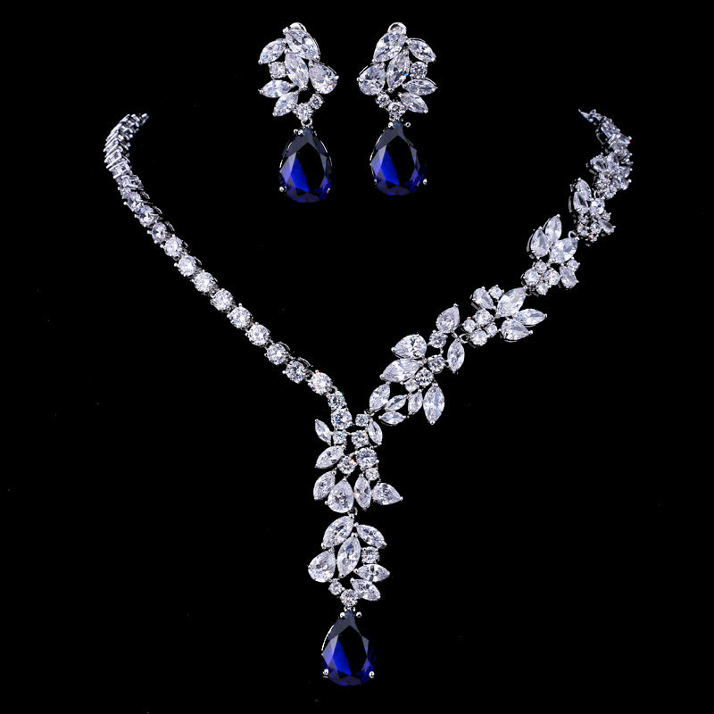 New AAA Zircon Necklace for Brides - Earring Set Available