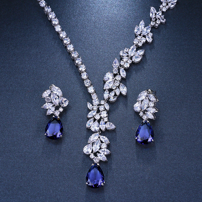 New AAA Zircon Necklace for Brides - Earring Set Available