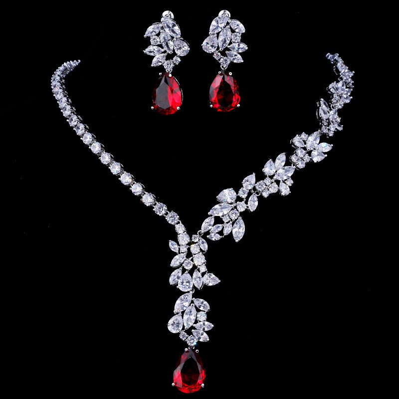 New AAA Zircon Necklace for Brides - Earring Set Available