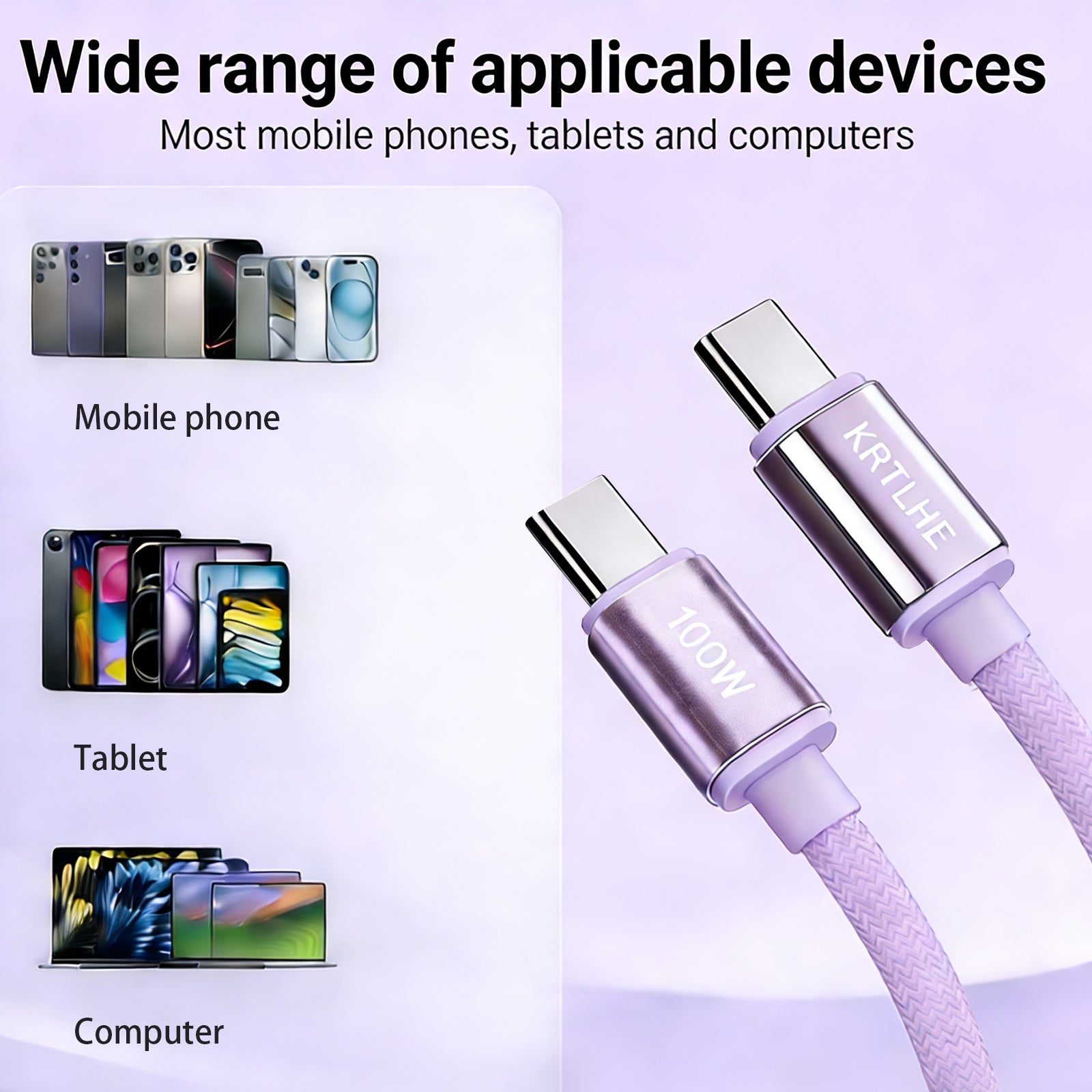 (2pcs) Durable all-copper right-angle fast charging cable, 100W Max Type-C charging cable, suitable for iPhone 17/16/15 Pro Max Air, Samsung, MacBook, iPad and other USB-C interface devices.