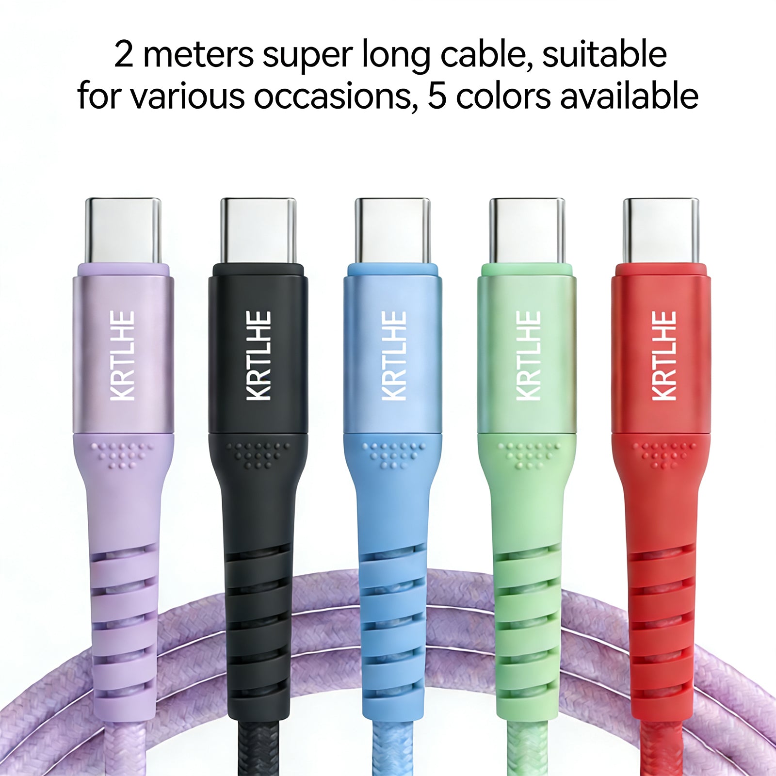 (2pcs) Durable all-copper 100W maximum power Type-C charging cable, compatible with iPhone 17/16/15 Pro Max Air, Samsung, MacBook, iPad and other USB-C interface devices.
