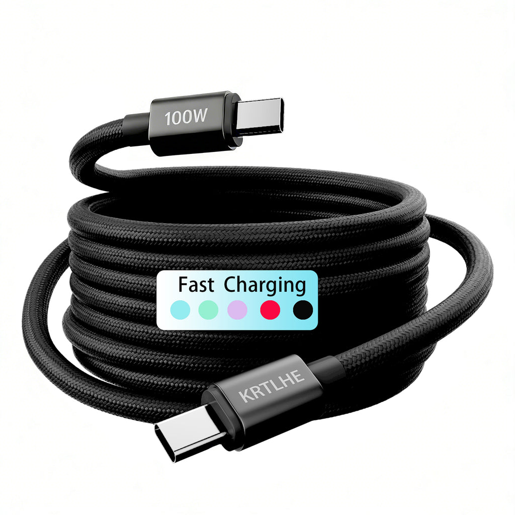 (2pcs) Durable all-copper right-angle fast charging cable, 100W Max Type-C charging cable, suitable for iPhone 17/16/15 Pro Max Air, Samsung, MacBook, iPad and other USB-C interface devices.