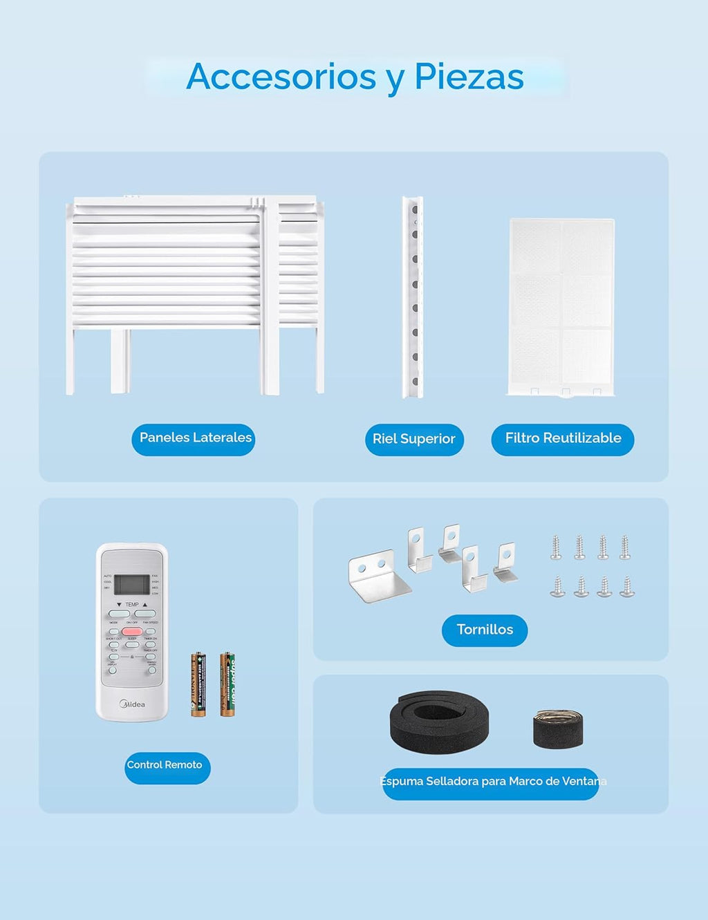 5,000 BTU Window Air Conditioner — Covers up to 150 sq. ft. — Features an easy-to-use, reusable filter and remote control — Suitable for bedrooms, living rooms, and home offices — Electronic control panel