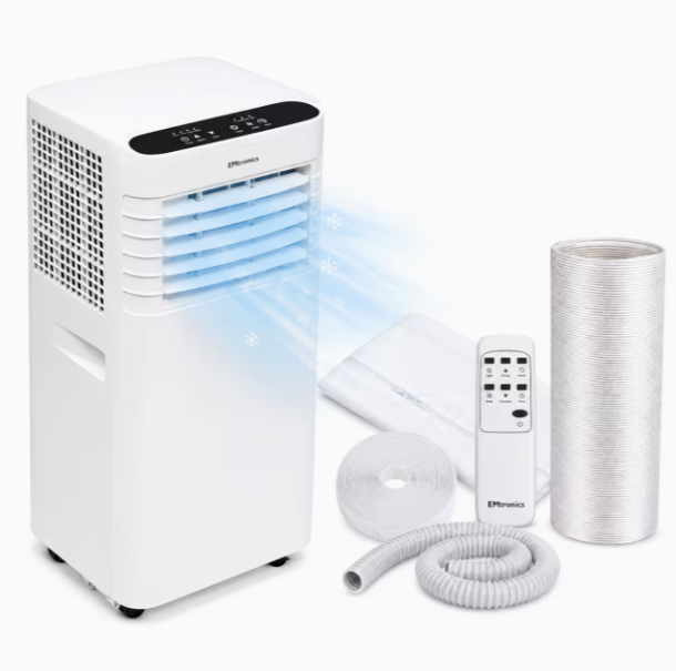 7K, 9K, or 12K BTU Portable Air Conditioner, Dehumidifier, and Fan with Remote Control, 24-Hour Timer, and Window Vent Kit (7,000, 9,000, or 12,000 BTU) – White
